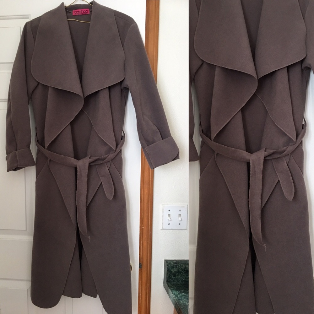 Boohoo Drape waterfall jacket trench coat